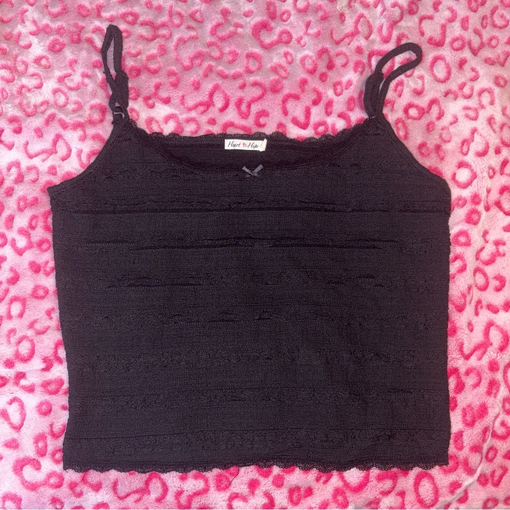Heart Hips Black Lace-Edge Cami